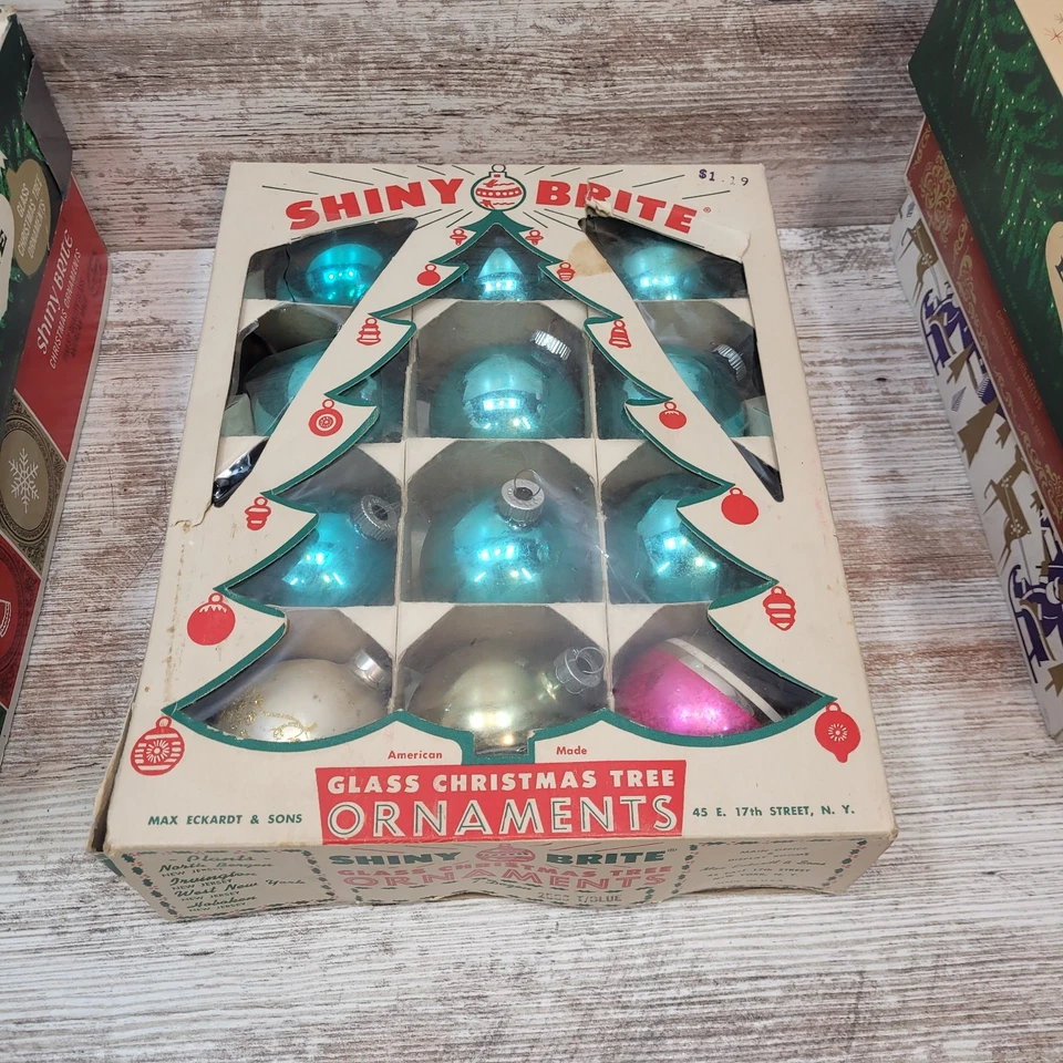 Lote 120+ Adornos de Árbol de Navidad Vintage Vidrio Mercurio Brite Brillante y Otros Foto 2 de 4