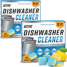 ACTIVE Dishwasher Cleaner Tablets 48ct Deep Descaler Hard Water Remover