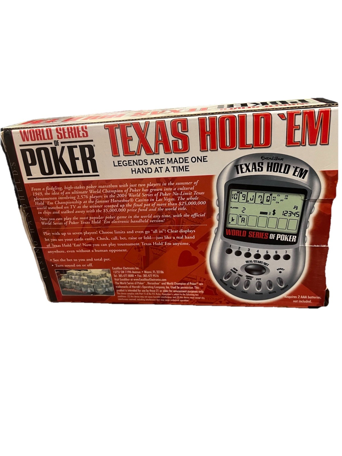 Texas Hold EM world series of poker Handheld Electronic Game Tested Excalibur