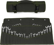 30 Pocket Wrench Roll up Pouch - Portable Canvas Cloth Wrench Tool Organizer Bag