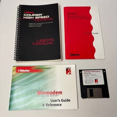 Vintage US Robotics Modems Sportster Winmodem User's Manuals Disk Lot