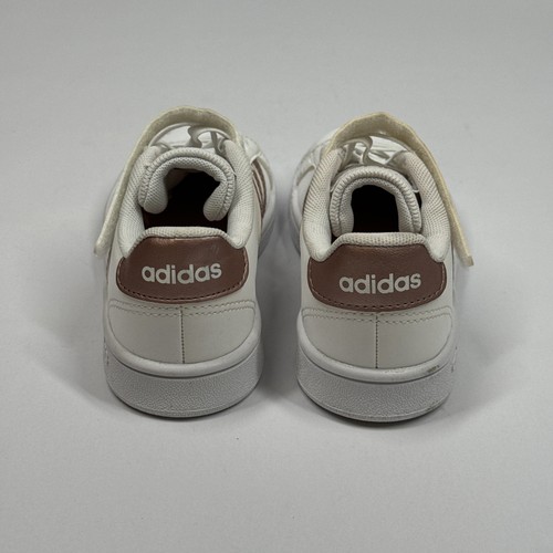 Adidas Grand Court C White/Rose Gold Girl's Sneakers EF0107 Sz 10.5 K - Picture 5 of 11