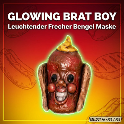 Fallout 76 Glowing Brat Boy / Leuchtender Frecher Bengel Mask PS4/PS5