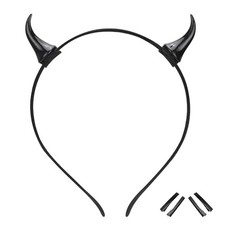 Dark Devil Horns Headband - Demon Horn Headband for Cosplay Photo Shoot Black
