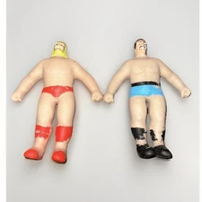 Vintage Stretchy Wrestler Ja-Ru Wrestling Toy Figures Lot Of 2 Blonde Dark Hair