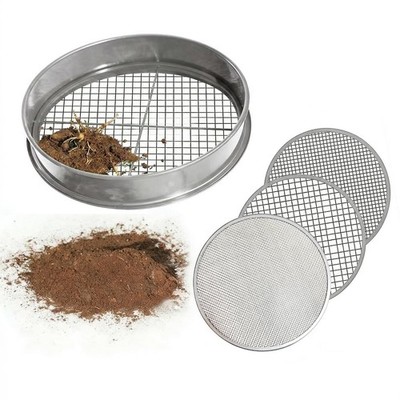Garden Soil Sifter Set  11.8 Inch Dirt Sifter with Interchangeable Screens