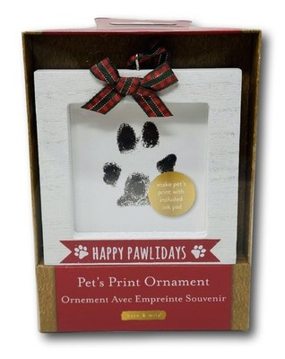 Kate & Milo Christmas Pet Pawprint Frame Ornament Happy Pawlidays Ink Pad