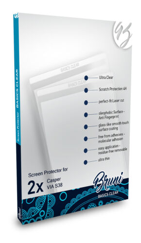 Bruni 2x Folie für Casper VIA S38 Schutzfolie Displayschutzfolie - Afbeelding 1 van 2