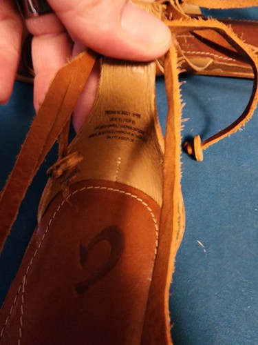 Olukai Hikina Cognac Leather Strappy Open Toe Woven Sandal Women's Size 11 EUC - Picture 7 of 8
