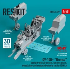Reskit RSU48-0329 1:48 OV10D Bronco Cockpit with 3D decals landing gears wheels