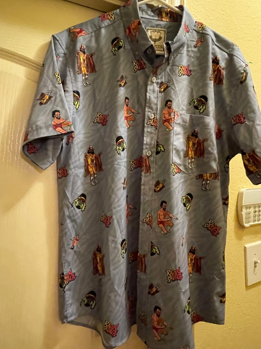 randy savage button up shirt