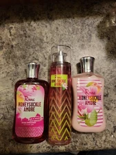 Bath & Body Works Rome Honeysuckle Amore Fragrance Mist Shower Gel & Body Lotion