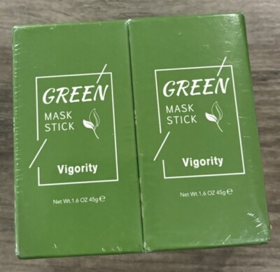 2-Pack Green Tea Clay Mask Stick Purifying Deep Cleansing Blackhead Acne Remover