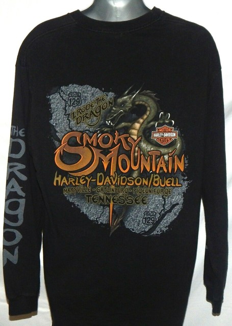 Harley Davidson Motorcycle Men Shirt Medium US 129 Dragon Smoky Mountains TN 4C | eBay