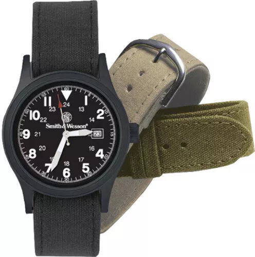 Smith Wesson 30 m Water Resistant Military Watch Black eBay