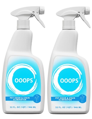 2 Pk OOOPS Miracle Pet Dog Cat Odor  Poop Urine Stain Eliminator Organic Enzyme 