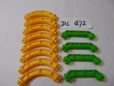 Fisher Price Trio 2009 P6837 Basic Replacement parts Lot Curve Yellow & Green