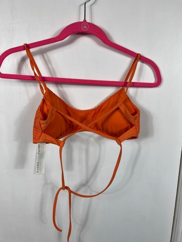 hollister swim orange textured adjustable bikini top. Sz S - Picture 2 of 7