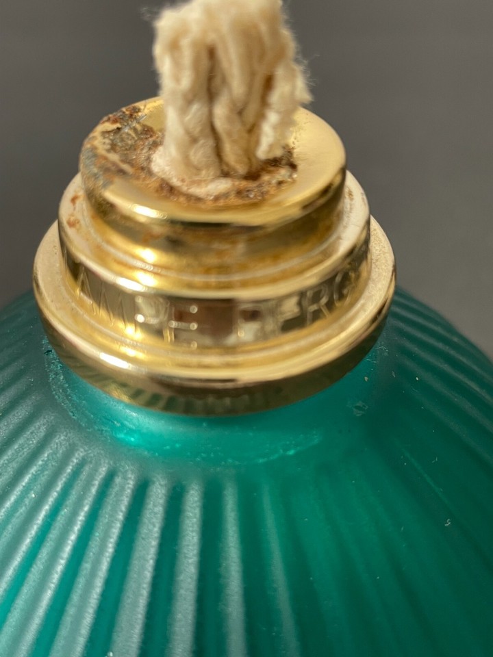 French Lampe Berger Fragrance Lamp Teal Ribbed Satin Glass Wick eBay