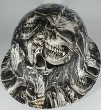 New Full Brim Hard Hat Custom Hydro Dipped BRAIN DEAD SKULLS. Free Shipping