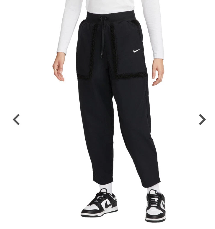 Nike Women's Small Sportswear Essential Woven High Rise Pants Black  DQ6809-010