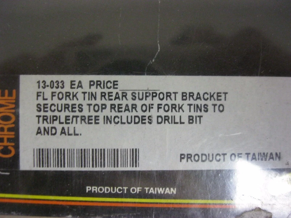 CUSTOM CHROME FL FORK TIN REAR SUPPORT BRACKET 13-033 - Image 2 of 2