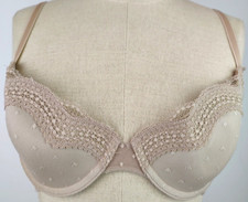 Maidenform 7749 One Fab Fit Beige Nylon Underwire T-Shirt Bra Size 34 B 6