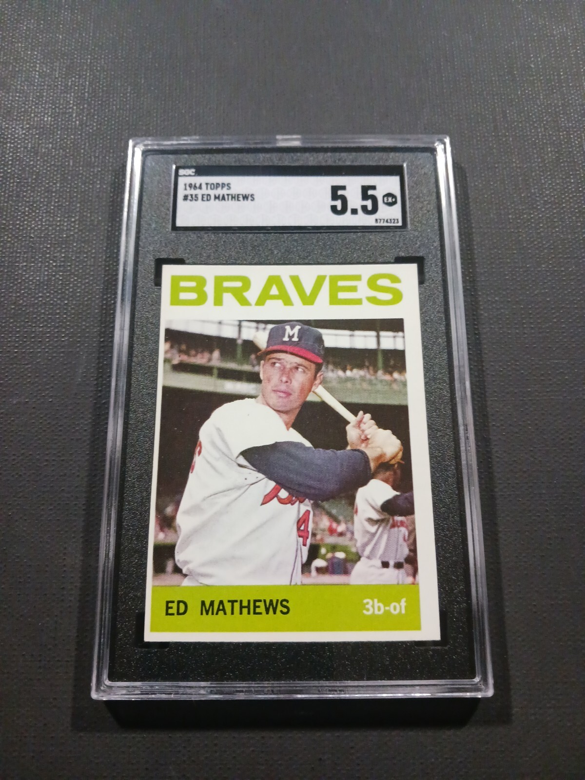 1964 Topps Eddie Mathews Milwaukee Braves #35 HOF⚾️💥⚾️ SGC EX+ 5.5