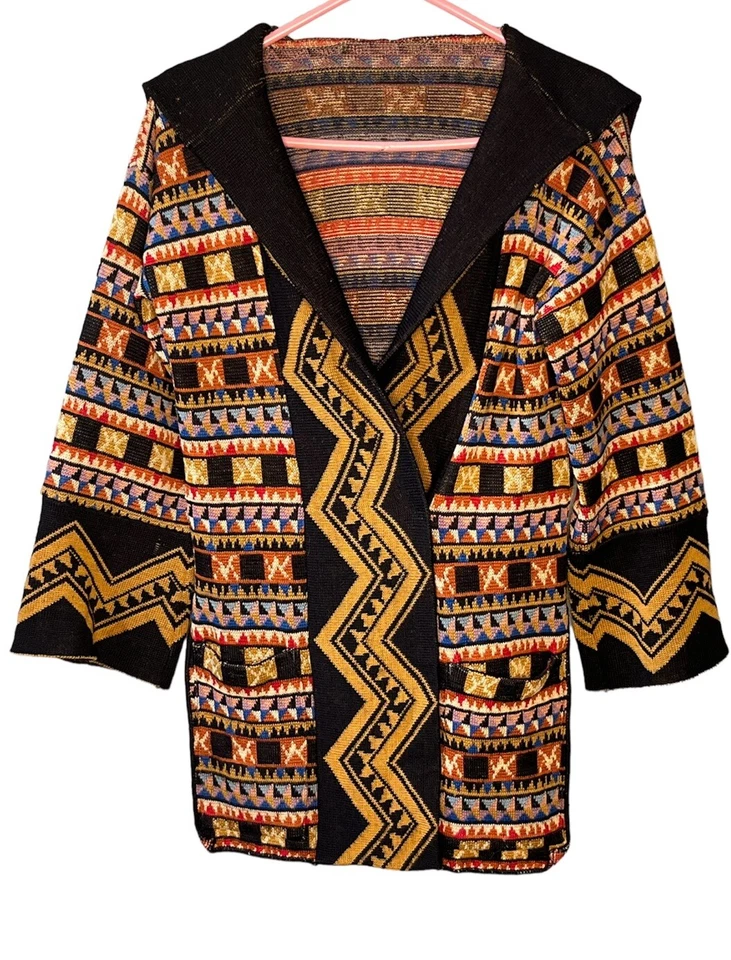 Raro De Colección. Cárdigan Suéter Bill Gibb AW 1976 Colección Bizantina Tejido Lana Foto 2 de 4