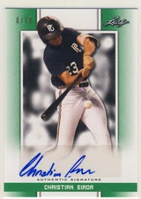 CHRISTIAN EIROA 2019 Leaf Perfect Game PG Green AUTO /10 FIU