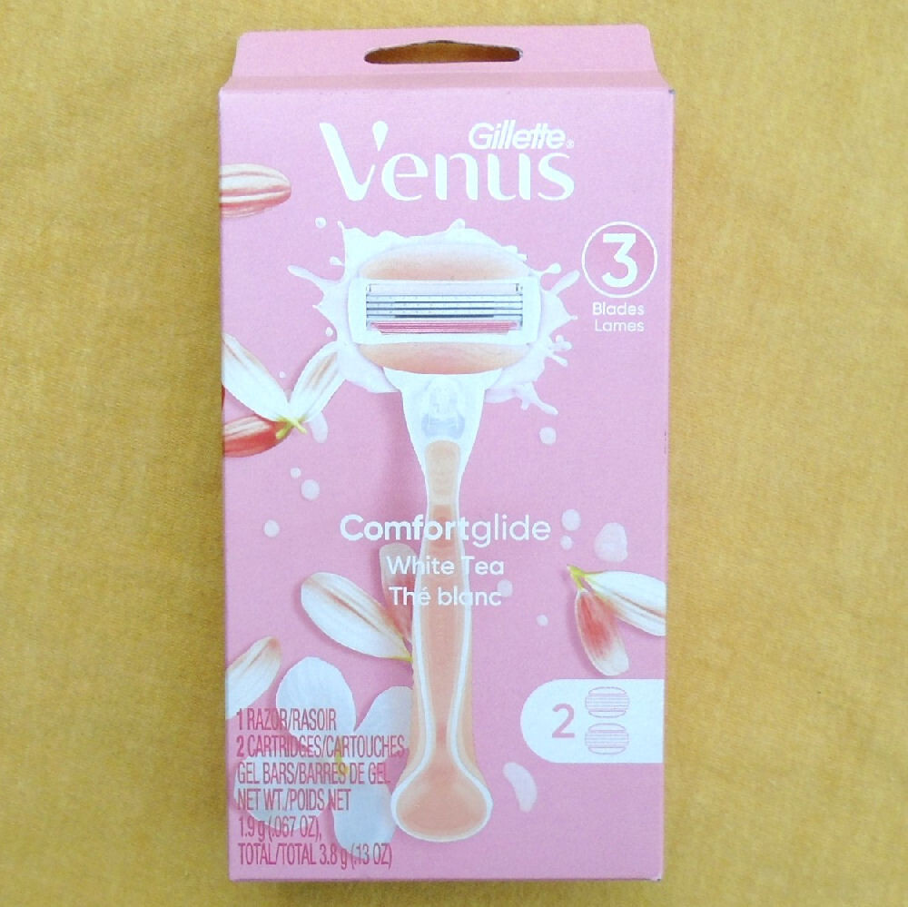GILLETTE VENUS Comfort Glide White Tea Razor Pink 2 Cartridges - NEW & Sealed