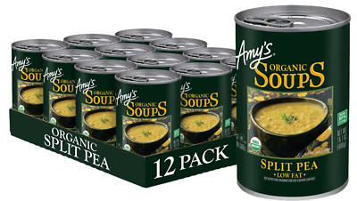 Amy's Organic Low Fat Split Pea Soup 14.1 oz ( Pack of 12 )~ SALE