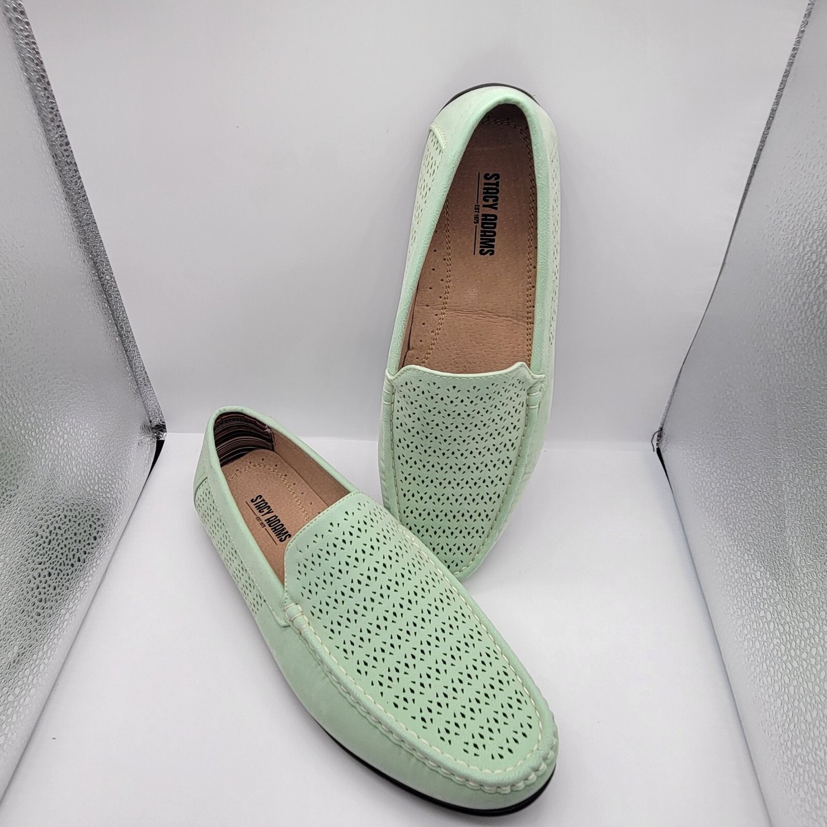 New not Box Stacy Addams Loafers Perforated Shoes Mens Suede  display picture 2