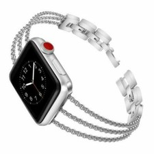 Biaoge Metal Band Compatible For Apple Watch Series 3 Silver 38mm