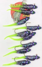 10 Pack 1/16 Oz  Custom Made Crappie Jigs (June Bug Supreme)