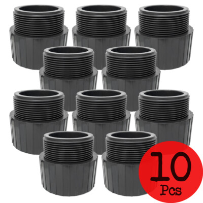 Lot of 10 PCS. Sch 80 PVC 3'' Male Adapter Socket X Male NPT Thread