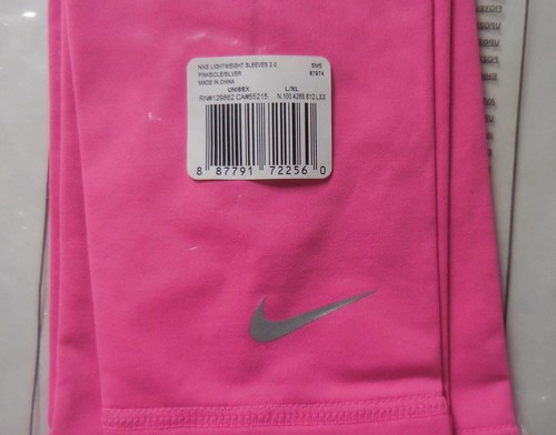 Nike Lightweight Run Arm Sleeves 2.0 Adult Unisex Pinksicle/Silver L/XL - Picture 4 of 6