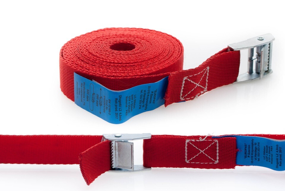 Sangle de transport 25mm pour fixer des vélos et bagages avec boucle autobloquante 4m rouge