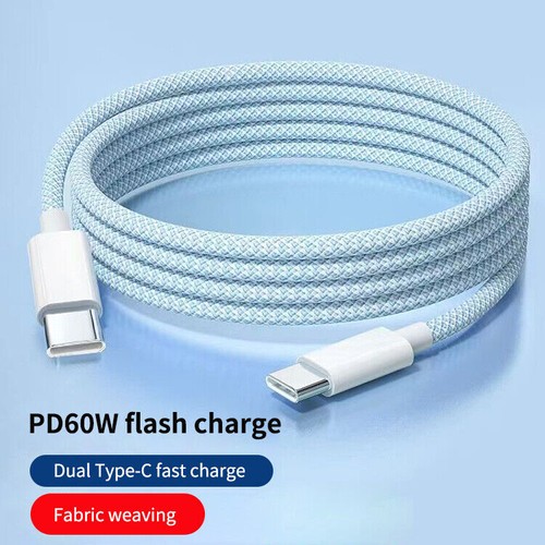 USB-C to USB C Type-C Fast Charging Data Fast Charger Cable Cord 3/6/10FT lot - Zdjęcie 9 z 20