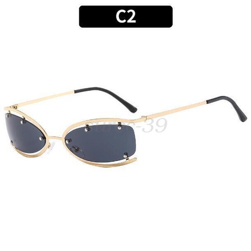 New Arrivals Metal Cat Eye Sunglasses For Men Women Fashion Small Frame Glasses - Picture 17 of 26