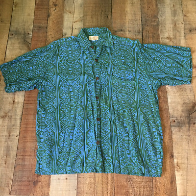 Vintage Noa Noa ''Abstract Geometric'' Short Sleeve Hawaiian Shirt - Men's Large