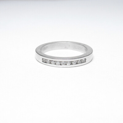 0,3 Kt Diamant Ring Half Eternity Band Trauring Verlobungsring Weißgold-Finish