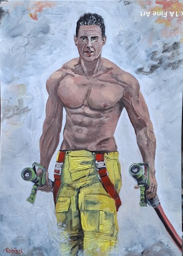 Gay Art 1A FineArt Rateitzak original artwork athletic man Männlicher Akt 11 - Bild 3 von 7
