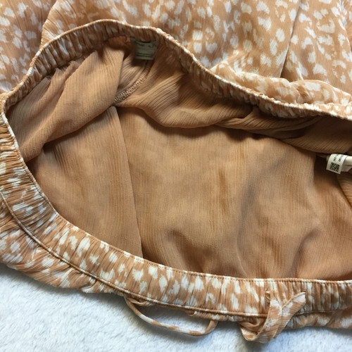 AERIE Maxi Falda XL Mujer Marrón Gauzy Fluido Estampado en Niveles Cintura Elástica Boho - Imagen 4 de 13