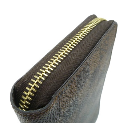 Authentic LOUIS VUITTON Zippy Wallet M60017 Damier Ebene Canvas