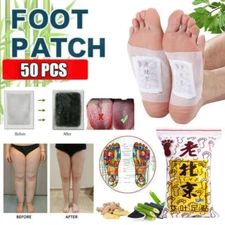 50 PCS Detox Foot Pads Body Toxins Feet Patches Slimming Deep Cleansing Herbal