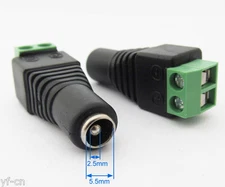 100pcs 5.5x2.5mm 2.5mm CCTV DC Power Female Jack Free Solder Terminal Connector