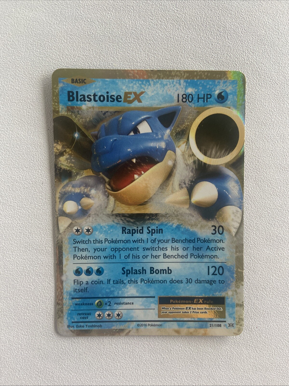 Pokémon Card TCG XY Evolutions Blastoise EX Ultra Rare 21/108 #21 PSA 9 NM- MINT