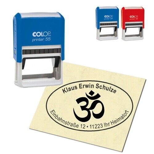 Address Stamp Personalized Stamp - Hinduism - Oval 59 x 39mm - Picture 1 of 4