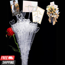 Floral Pick Card Holder Clear Heart Shape Flower Card Holder Clips 20 Pcs